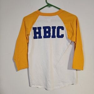 Champion Yellow and White Long Sleeve Tee